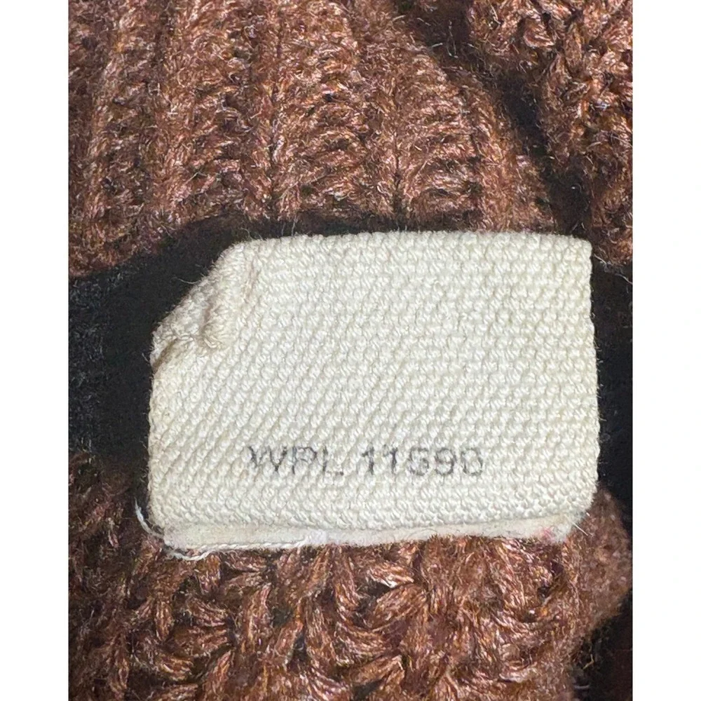 Weatherproof Vintage Mens Large Brown Acrylic Knit Mock Neck Button‎ Sweater L